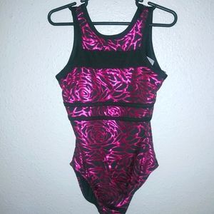 Capezio Future Star S Girls Dance Leotard in Metallic Purple and Black Kids